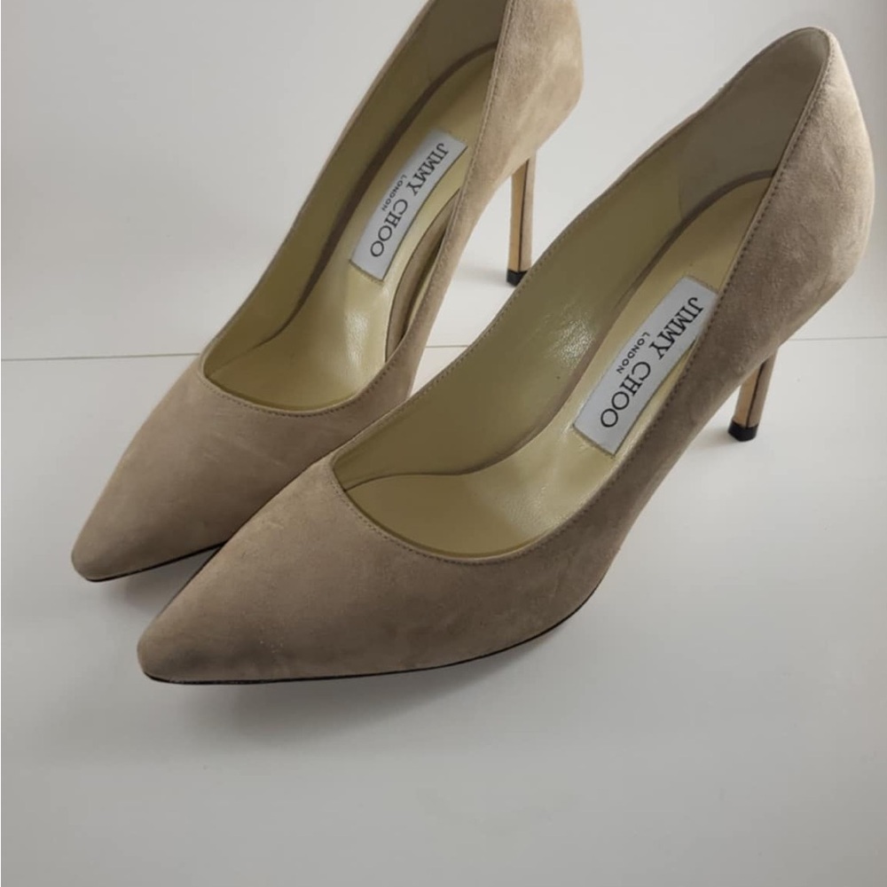 Jimmy Choo Beige Suede Heels